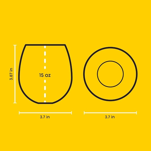 Set of 6 15 oz. Coloured Stemless Wineglass EUC - Picture 8 of 8